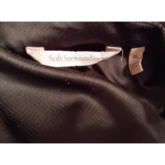 Soft Surroundings XL Faux Suede Duster Jacket, Brown Geometric Print, Soft - Picture 6 of 7